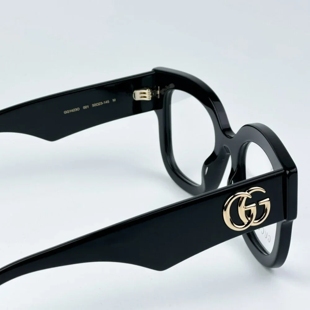 Gucci GG1423O 001 BRAND NEW Eyeglasses Black Square Men - Picture 13 of 14